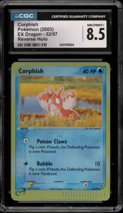 Pokemon Corphish EX Dragon Reverse Holo #52 CGC 8.5 - Image 1
