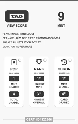 One Piece TCG | Rob Lucci | Illustration Box EX | SR | Promo | OP05-093 | TAG 9 - Image 2