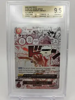 One Piece TCG Fist of Divine Speed #OP11018 Honesty Impact ALT ART R BGS 9.5 - Image 1