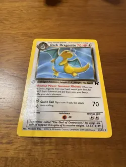 Pokemon Dark Dragonite TCG 1st Edition Non-Holo Card 22/82 - Image 3