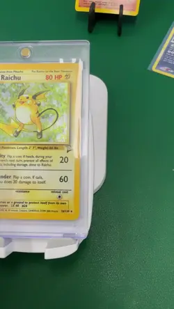 Pokemon Cards Raichu 16/130 Base Set 2 WOTC Holo Rare TAIL SWIRL + Magnetic Case - Image 2