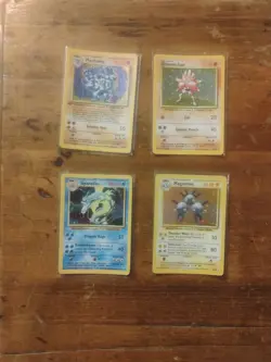 Lot Of 4 Vintage Base Set Pokemon Cards Holo, Rare Lp,Mp,HP, Pre-owned - Image 1
