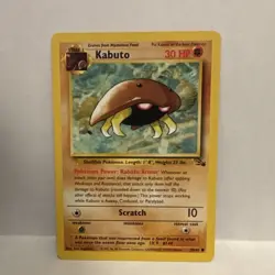 Pokemon Kabuto 30 HP 50/62 Fossil Regular TCG Card - Image 1