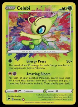 Pokemon Card - Celebi Vivid Voltage 009/185 Amazing Rare Holo - Image 1