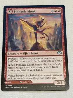 mtg Pinnacle Monk, two-sided card, Modern Horizons III, unplayed - Image 1