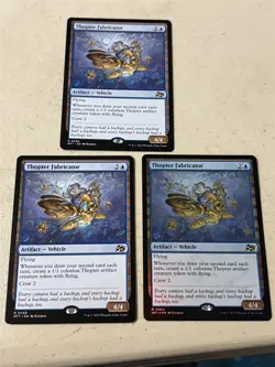 3 x mtg Thopter Fabricator, 1 is pre-release foil, Aetherdrift, unplayed - Image 1