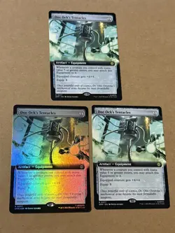 3 x mtg borderless Doc Ock's Tentacles, 1 is foil, Spiderman set, unplayed - Image 1