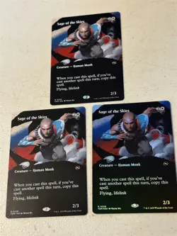 3 x mtg borderless Sage of the Skies, 1 is foil, Tarkir Dragonstorm, unplayed - Image 1