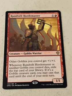 mtg Rundvelt Hordemaster, goblin warrior, Dominaria United, unplayed - Image 1