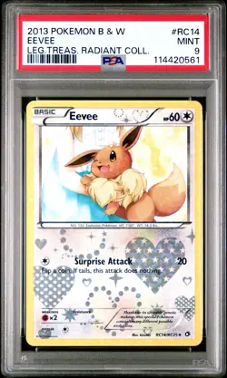 2013 POKEMON LEGENDARY TREASURES EEVEE #RC14 HOLO PSA 9 MINT #114420561 - Image 1