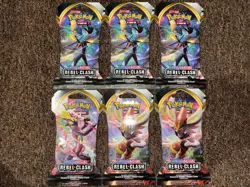 Pokemon Rebel Clash Sleeved Booster Pack X6 - Image 1
