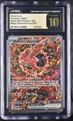 2025 Pokemon Oricorio ex Mega Charizard X ex UPC Promo 024 CGC PRISTINE 10 - Image 1