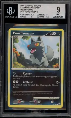 Pokemon Poochyena Legends Awakened Reverse Holo #116 BGS 9 Mint - Image 1