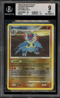 Pokemon Armaldo Legends Awakened Reverse Holo Rare #18 BGS 9 Mint - Image 1