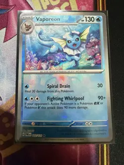 Vaporeon (Master Ball Pattern) 022/131 SV: Prismatic Evolutions Rare Pokemon TCG - Image 1