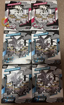 Lot of 6 Pokemon Black Bolt and White Flare Binder Collection Bundle Set - Image 1