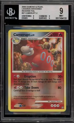 Pokemon Camerupt Legends Awakened Reverse Holo #47 BGS 9 Mint - Image 1