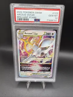 2022 Pokemon Arceus VSTAR 123/172 Swsh09: Brilliant Stars Holo PSA 10 Gem MT - Image 1