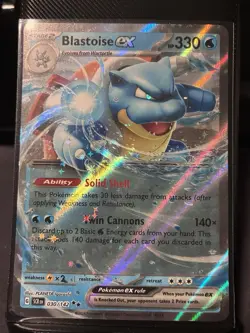 Blastoise ex 030/142 Double Rare Holo SV07: Stellar Crown NM Pokemon - Image 1