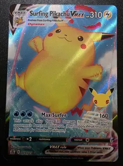 Surfing Pikachu VMAX 009/025 Celebrations Pokemon 2021 - Image 1