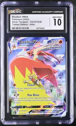 2022 Pokemon Blaziken VMAX Silver Tempest TG15/TG30 CGC GEM MINT 10 - Image 1