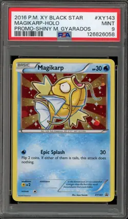 Pokemon Magikarp Shiny M. Gyarados Black Star Holo Promo XY143 PSA 9 Mint - Image 1