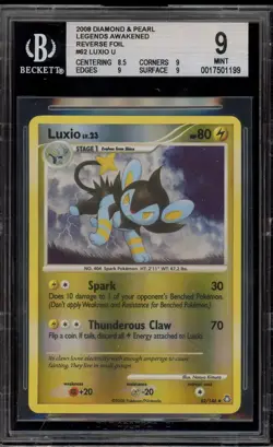 Pokemon Luxio Legends Awakened Reverse Holo #62 BGS 9 Mint - Image 1