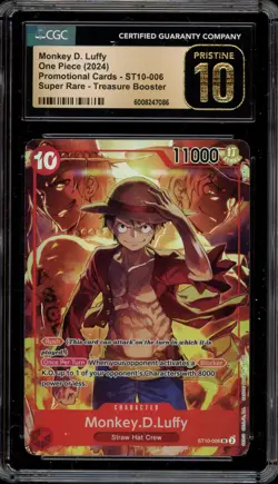 One Piece CCG Monkey.D.Luffy Treasure Super Rare ST10-006 CGC 10 Gem Mint - Image 1