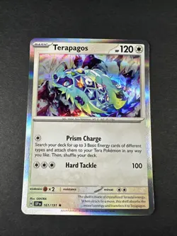 Terapagos 161/191 Rare Holo Card Surging Sparks SSP Pokemon TCG NM - Image 1