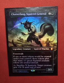 ​MTG Chatterfang Squirrel General Borderless Foil BLC 0082 Bloomburrow FLAT NM - Image 1