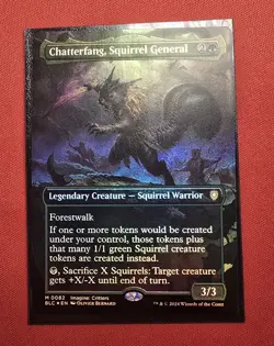 ​MTG Chatterfang Squirrel General Borderless Foil BLC 0082 Bloomburrow FLAT NM - Image 3