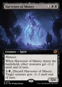 MTG Harvester of Misery (Extended Art) Outlaws of Thunder Junction #0074 RARE - Image 1