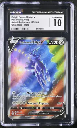 2022 Pokemon Origin Forme Dialga V Astral Radiance 177/189 UR CGC GEM MINT 10 - Image 1