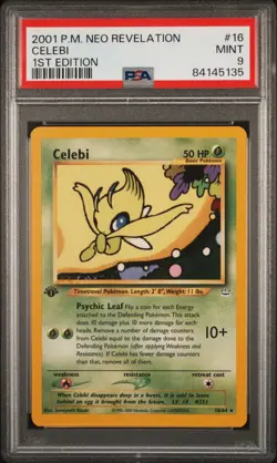 PSA 9 CELEBI 1ST EDITION 2001 POKEMON NEO REVELATION #16 - Image 1