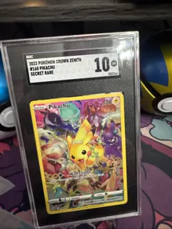 SGC 10 Gem Mint 2023 Pokemon Crown Zenith Pikachu Full Art SECRET RARE #160/159 - Image 3