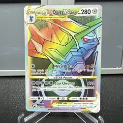 Pokemon TCG Origin Forme Dialga VSTAR Astral Radiance Rainbow Rare 198/189 NM - Image 1