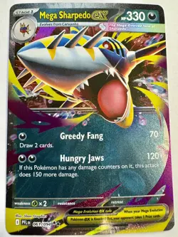 Pokemon TCG: 2025 Mega Sharpedo EX 061/094-DOULE RARE-Phantasmal Flames - Image 1