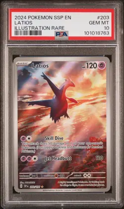 2024 POKEMON SSP EN-SURGING SPARKS ILLUSTRATION RARE #203 LATIOS PSA 10 - Image 1