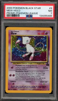 Pokemon Mew League Black Star Holo Promo #9 PSA 7 - Image 1