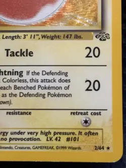 Pokemon TCG Electrode Jungle 2/64 Holo Unlimited Holo Rare - Image 5