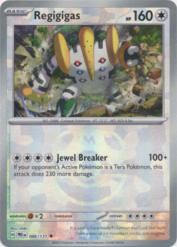 Regigigas 086/131 Master Ball Holo Prismatic Evolutions Pokemon TCG Uncommon - Image 1