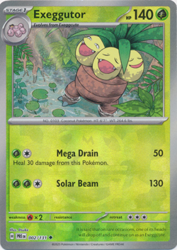 Exeggutor 002/131 Master Ball Holo Prismatic Evolutions Pokemon TCG Uncommon - Image 1