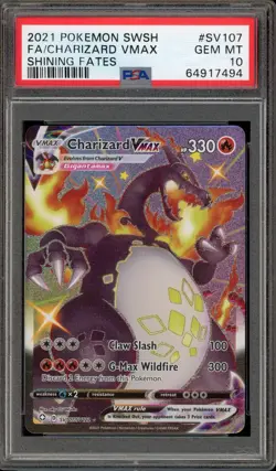 Pokemon Charizard VMAX Shining Fates Full Art #SV107 PSA 10 Gem Mint - Image 1