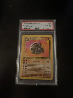1999 Pokemon Fossil #36 Golem 1st Edition PSA 10 GEM MINT - Image 1