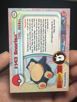2000 Topps Pokemon TV Animation Series 3 FOIL #143 SNORLAX LP - Image 3