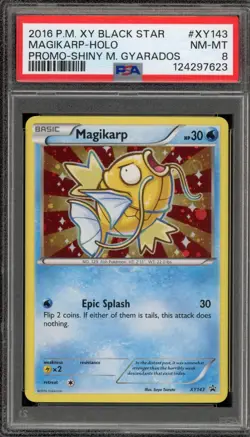 Pokemon Magikarp Shiny M. Gyarados Black Star Holo Promo XY143 PSA 8 - Image 1