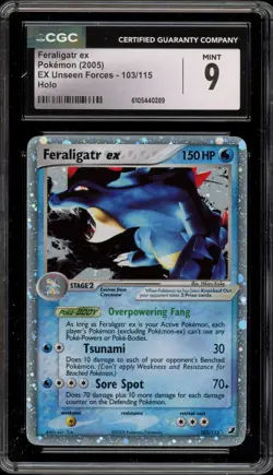 Pokemon Feraligatr ex EX Unseen Forces Holo Ultra Rare #103 CGC 9 Mint - Image 1