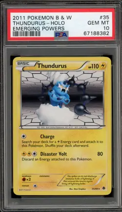 Pokemon Thundurus Emerging Powers Holo Rare #35 PSA 10 Gem Mint - Image 1