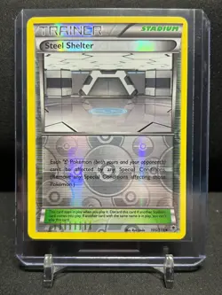 Steel Shelter 105/119 Reverse Holo Pokemon 2014 XY Phantom Forces - LP - Image 1