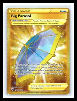 💥 BIG PARASOL 199/189 Pokemon TCG Darkness Ablaze Pokemon Gold Secret Rare Holo - Image 1